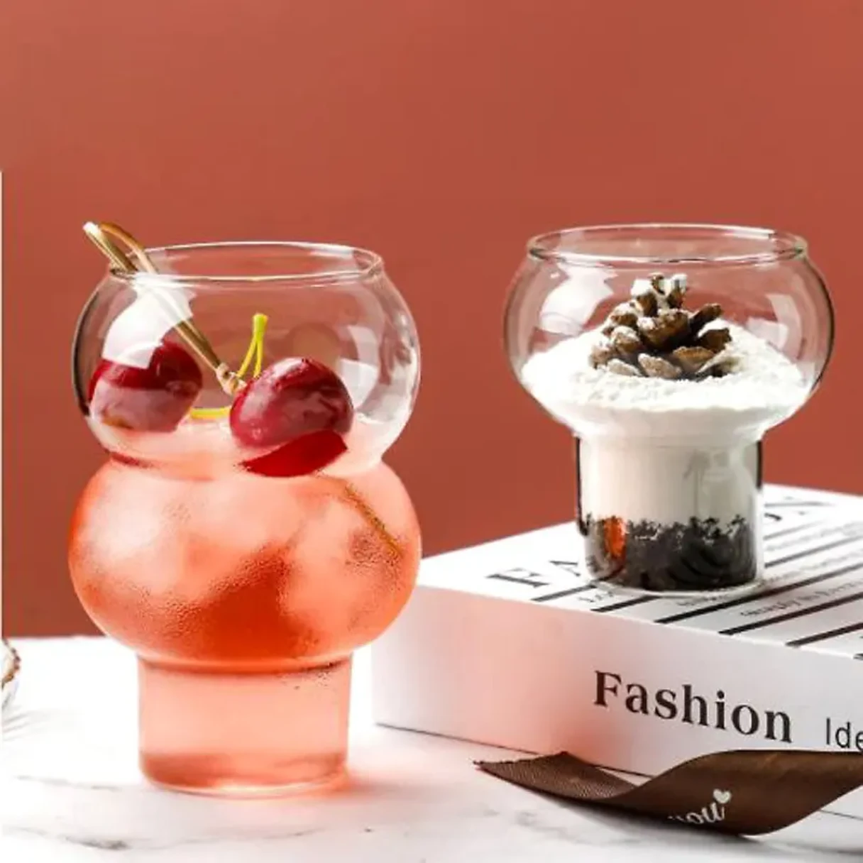 280ML/530ML COFFEE MUG COLD WATER CUP ICE MUG BOROSILICATE GLASS