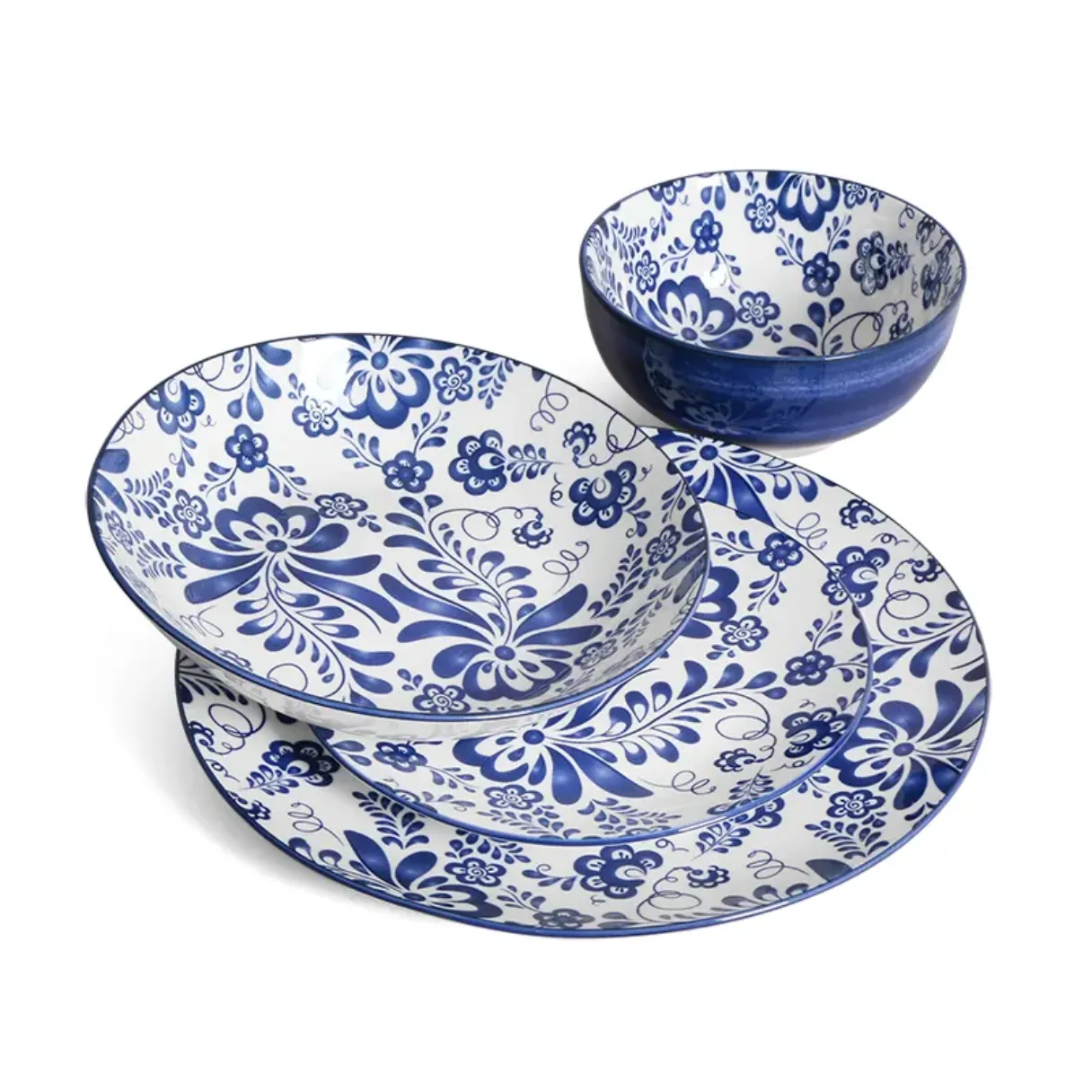 Blue &#038; White Floral Porcelain Dinnerware Pad Print