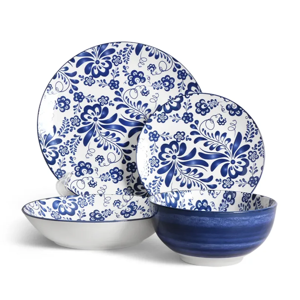 Blue & White Floral Porcelain Dinnerware Pad Print