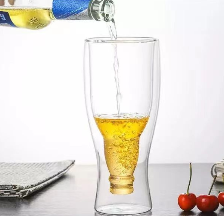 Double Wall Beer Mug With Lead-Free Clear Glass