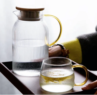 High Borosilicate Material of Glass Cup with Handle