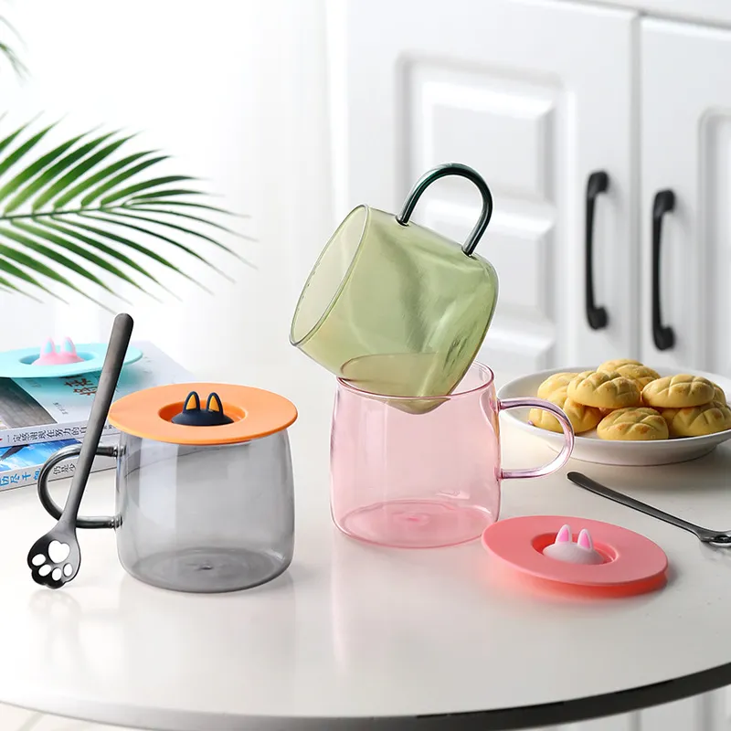 High Borosilicate Material of Glass Cup with Handle