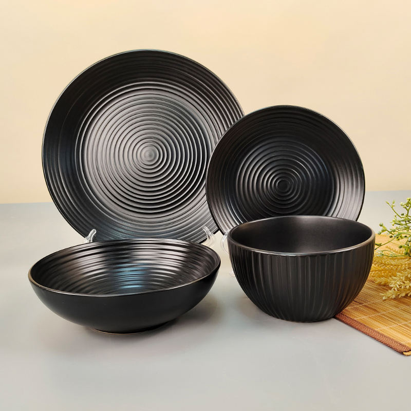 Durability of a High-Quality Black Ceramic Dish Set