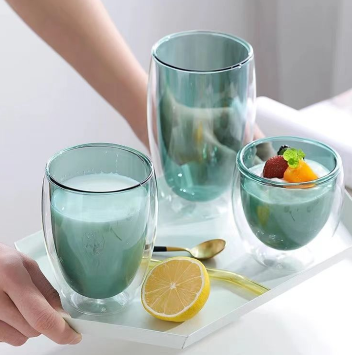 Borosilicate Glass Mug Double-Wall Design Keeps Drinks Warm