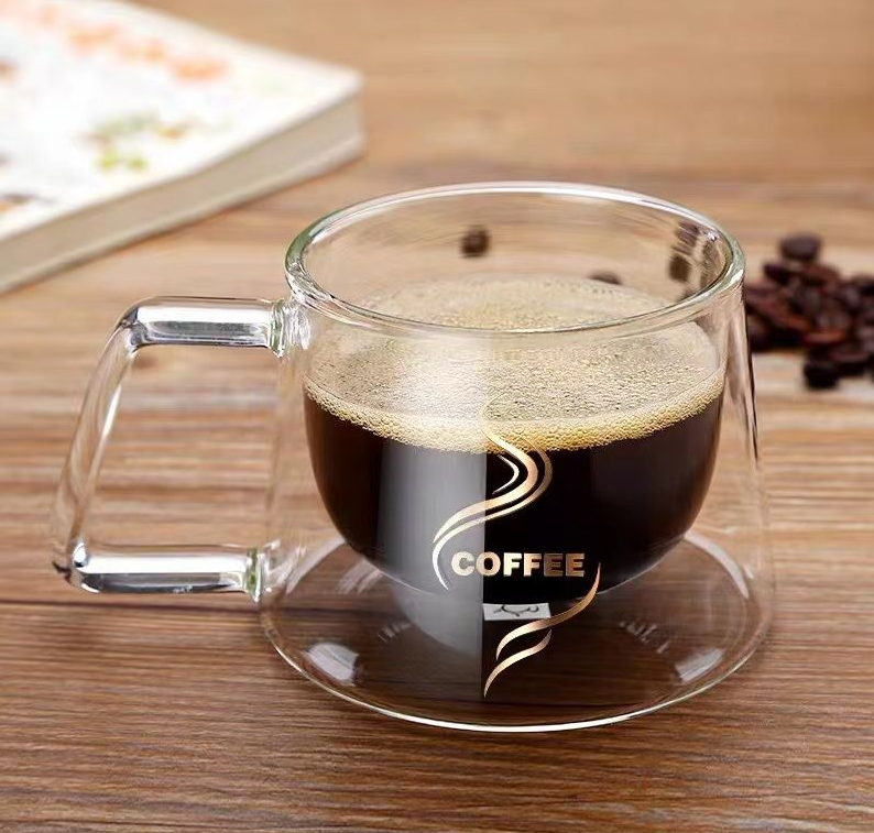 Borosilicate Glass Mug Double-Wall Design Keeps Drinks Warm