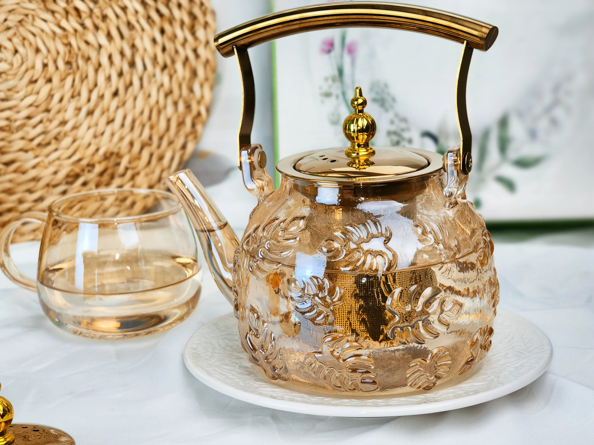 Glass Teapot with Tea Infuser Modern Style
