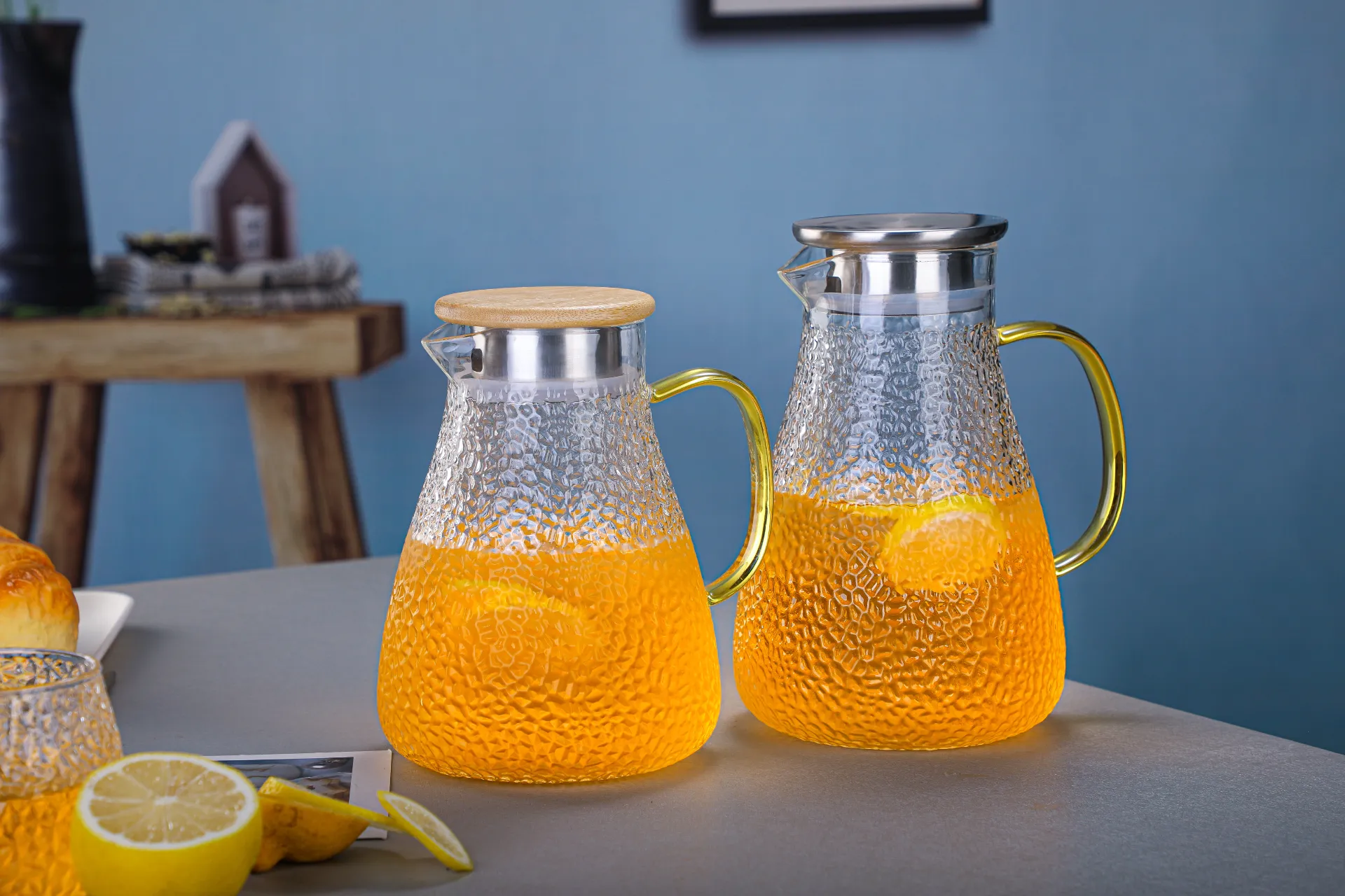 high borosilicate glass cup 350ml --colorful handle