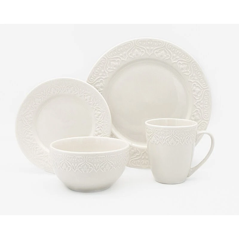 Arabian-Inspired Embossed Porcelain Dinnerware Set