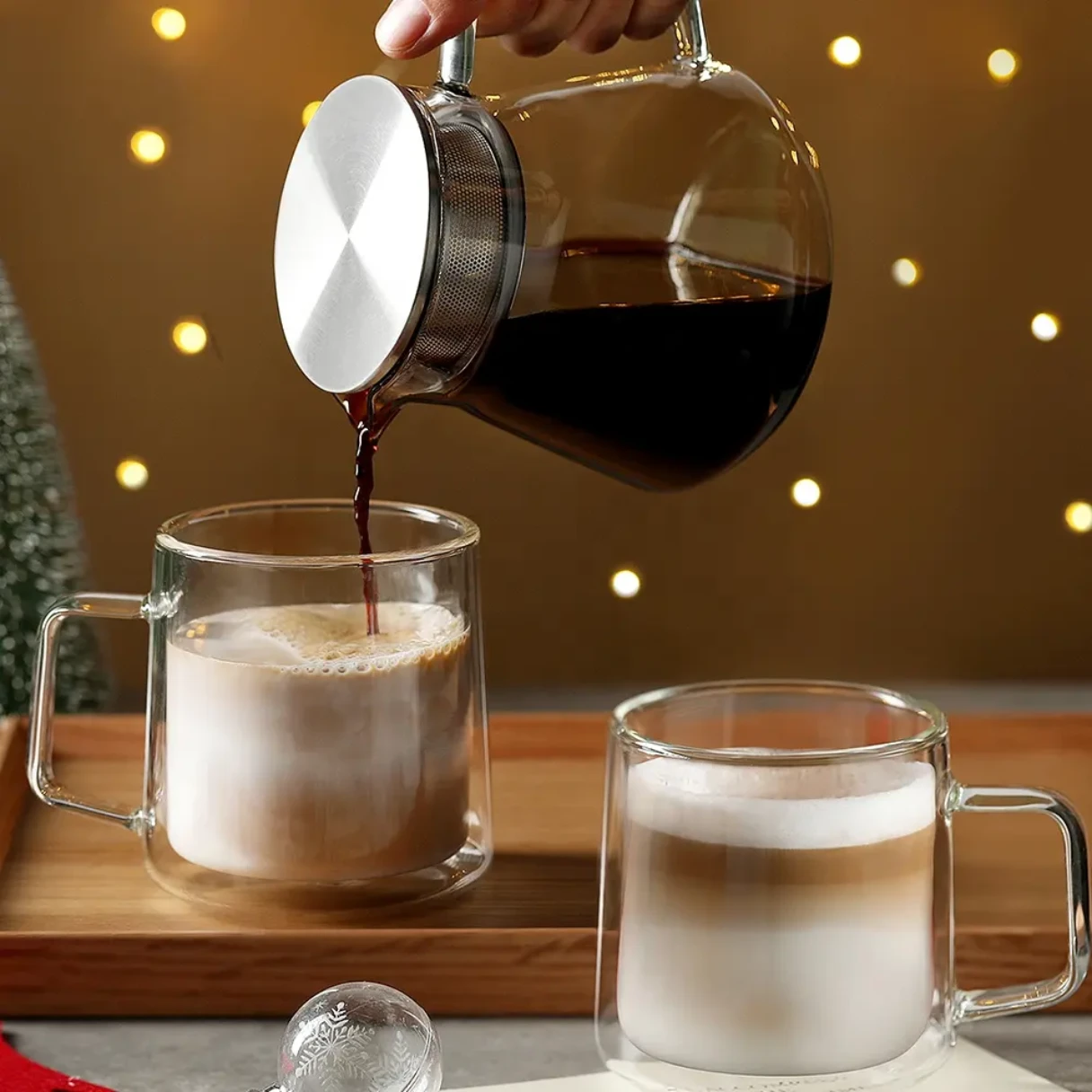 450ml Double Wall Glass Coffee Mug