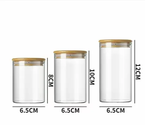 2 tier rotating bamboo rack housing ​10 pristine high-borosilicate glass jars