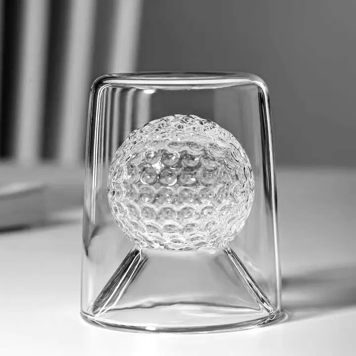 High Borosilicate Double-Wall Golf Ball Whisky Tumbler