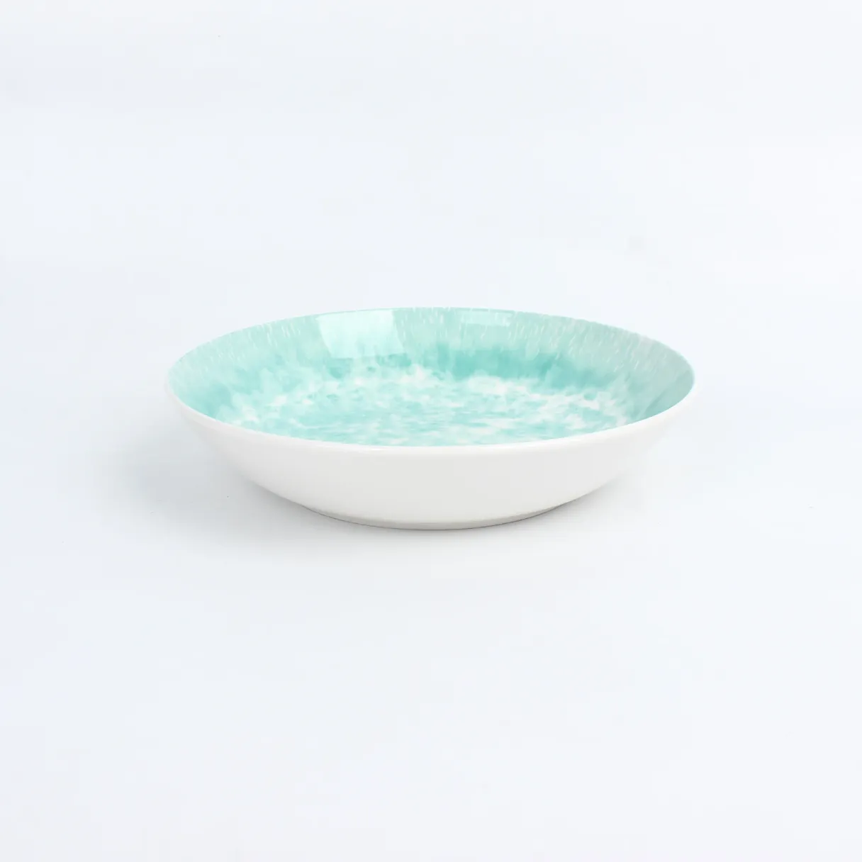 Pad print dinnerware blue green yellow Pad print dinnerware blue green yellow