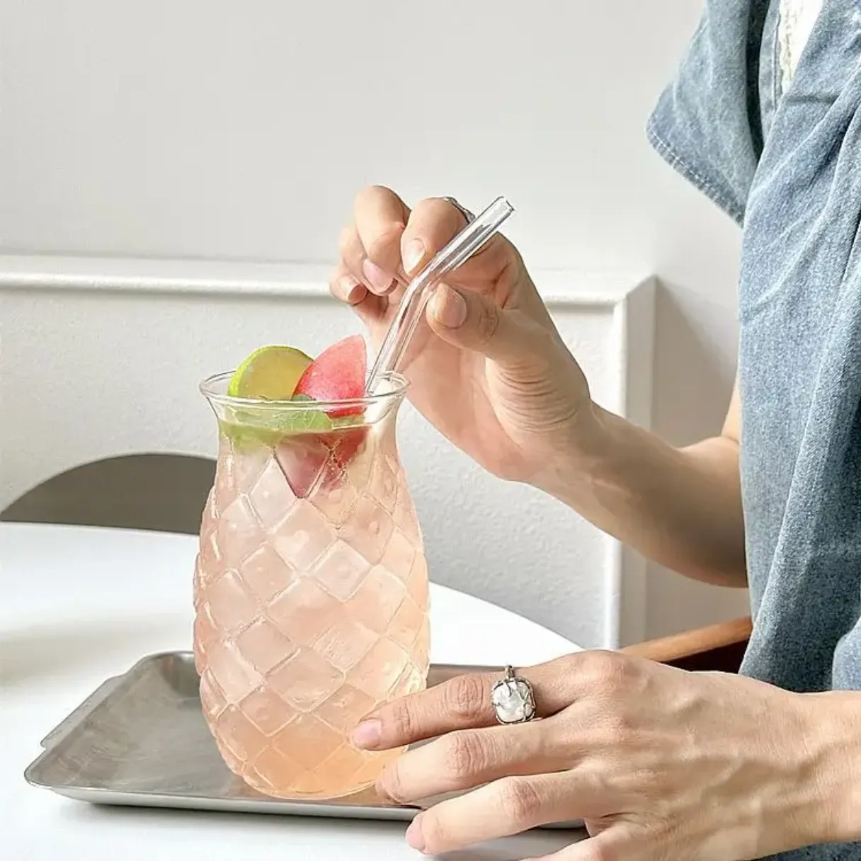 pineappple shape single layer mug high borosilicate glass fruit shape mug cup