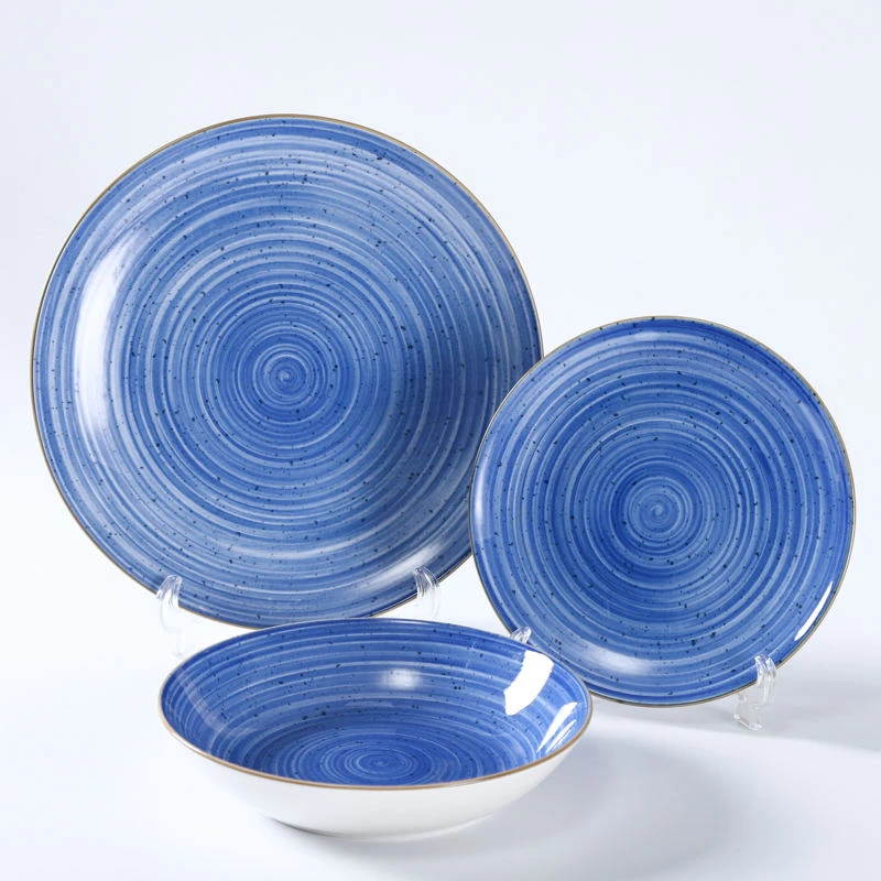 Customized hot sale dishwasher available pad printing ceramic dishes set porcelain plate set