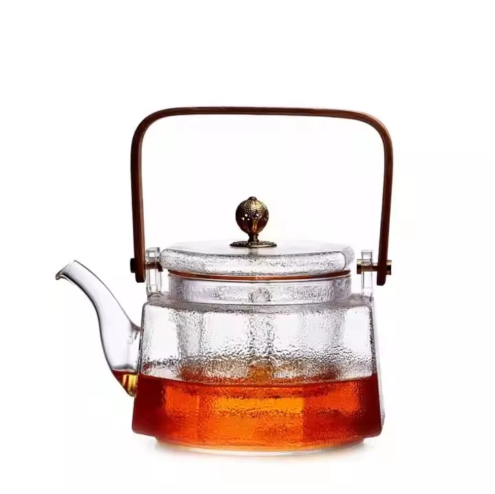 Glass tea set filter inner pot boiling teapot Glass Teapot With Removable Infuser Transparent High Borosilicate Glass Teapot