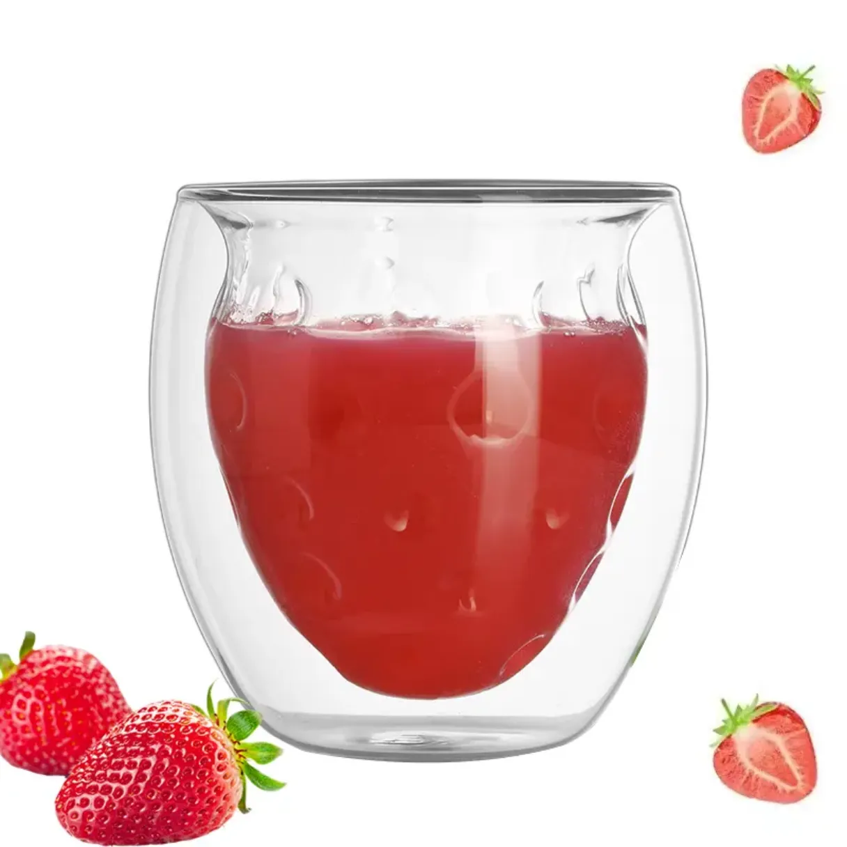 Pineapple shape double wall mug fruit shape double layer mug borosilicate glass