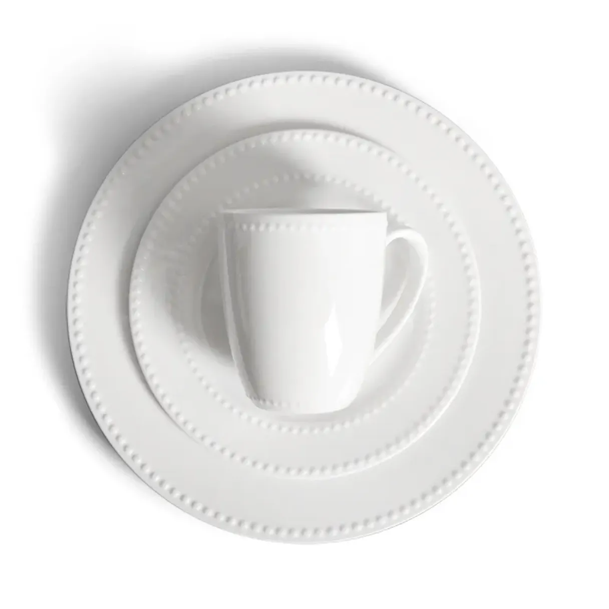 Classic Dot-Embossed Porcelain Dinnerware Set