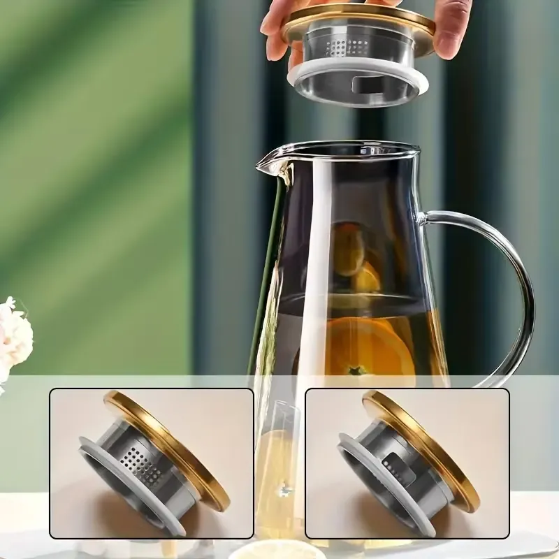 Borosilicate Hand Blown Clear Resistant Glass Water Pitcher