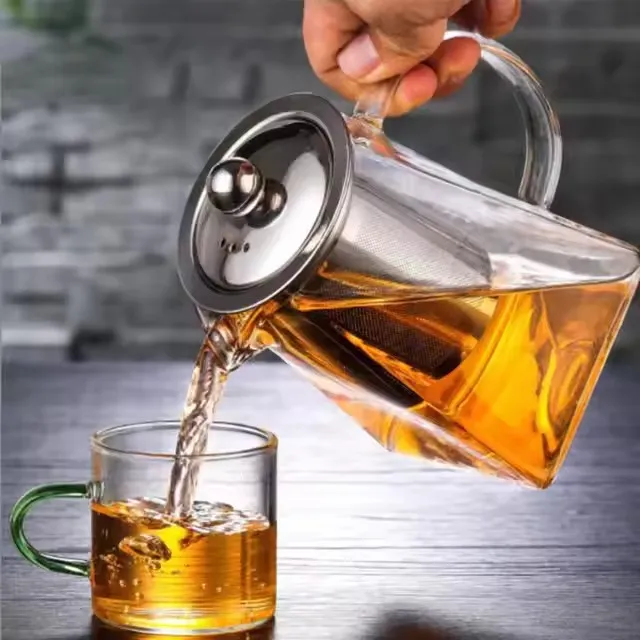 High Borosilicate Glass Square Teapot