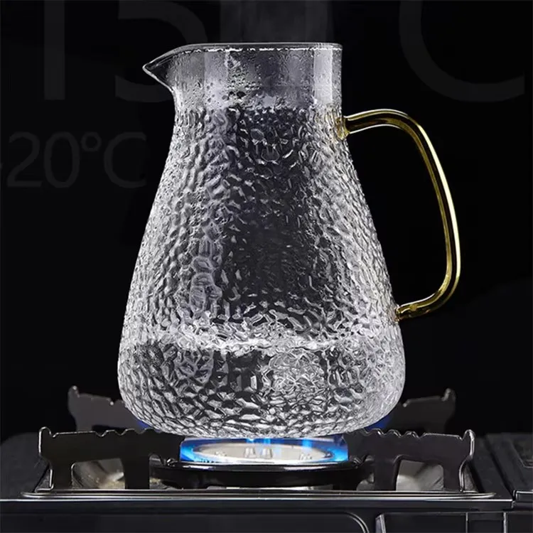 Circular Hammer Glass Water Pitcher