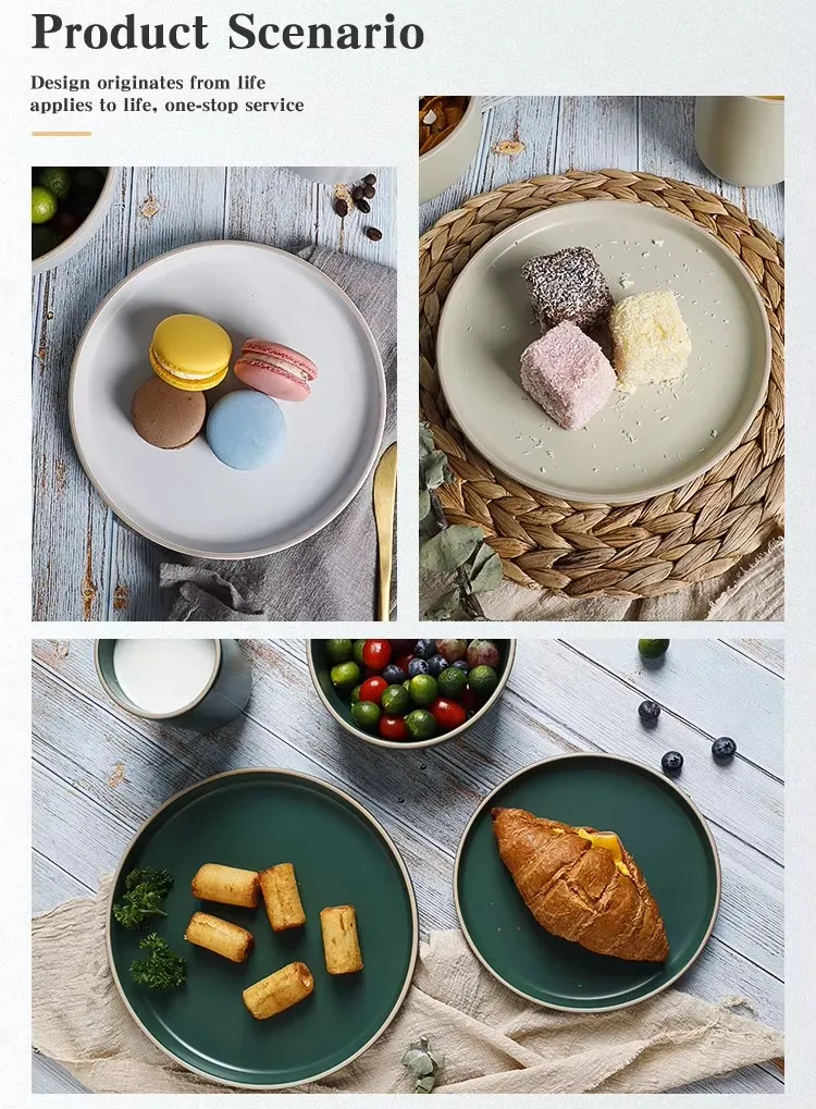 Solid Color Retro Glaze Stoneware Dinnerset