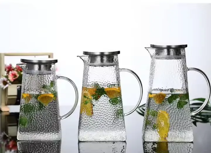 Square Hammer Glass Water Pitcher