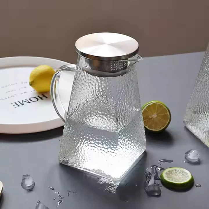 Square Hammer Glass Water Pitcher