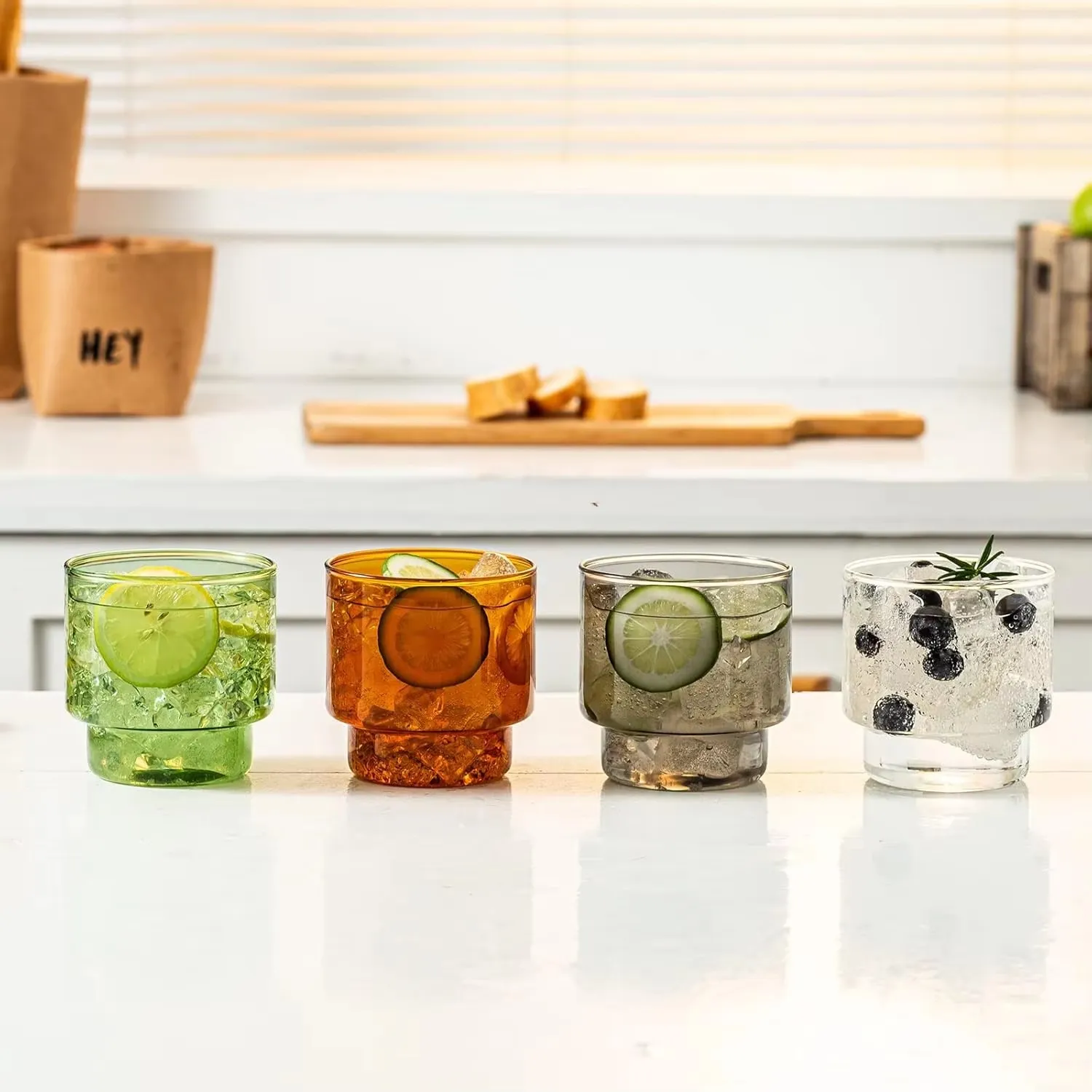 Colorful high borosilicate stackable 300ml mug