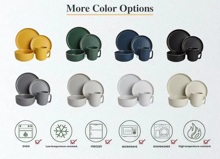 Solid Color Retro Glaze Stoneware Dinnerset