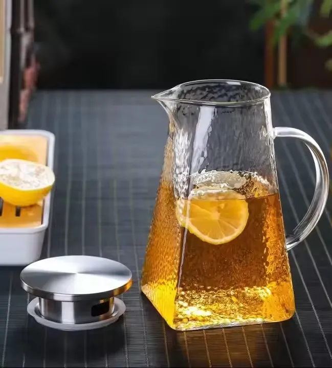 Square Hammer Glass Water Pitcher