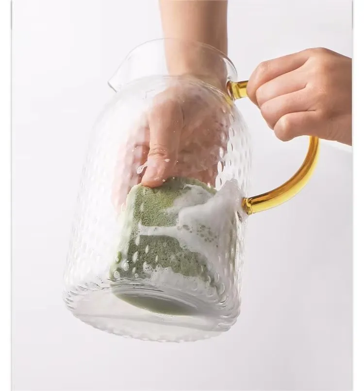Rice Grain Pattern High Borosilicate Glass Water Pitcher