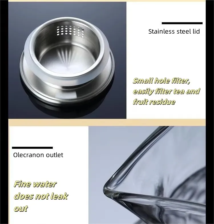 Rice Grain Pattern High Borosilicate Glass Water Pitcher