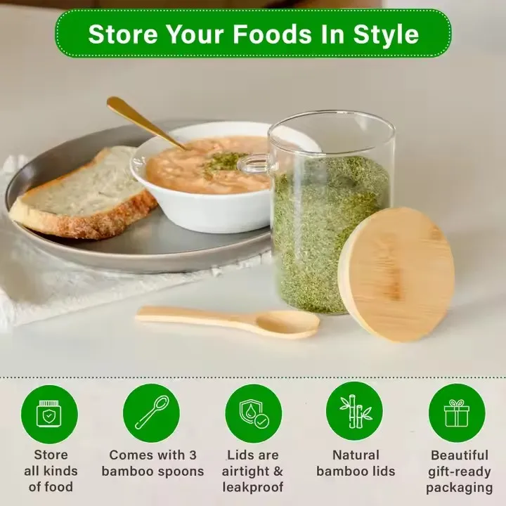 spice jars with wooden lids wholesale