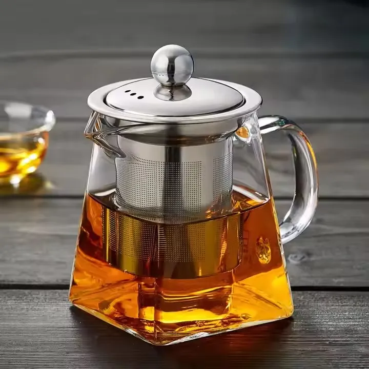 High Borosilicate Glass Square Teapot