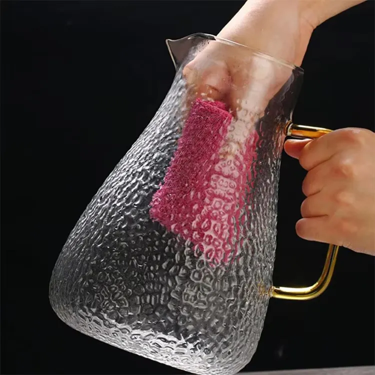 Circular Hammer Glass Water Pitcher