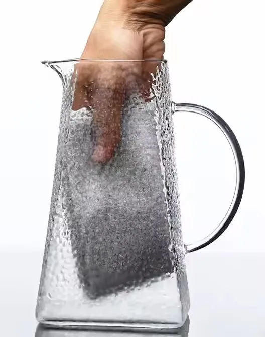 Square Hammer Glass Water Pitcher
