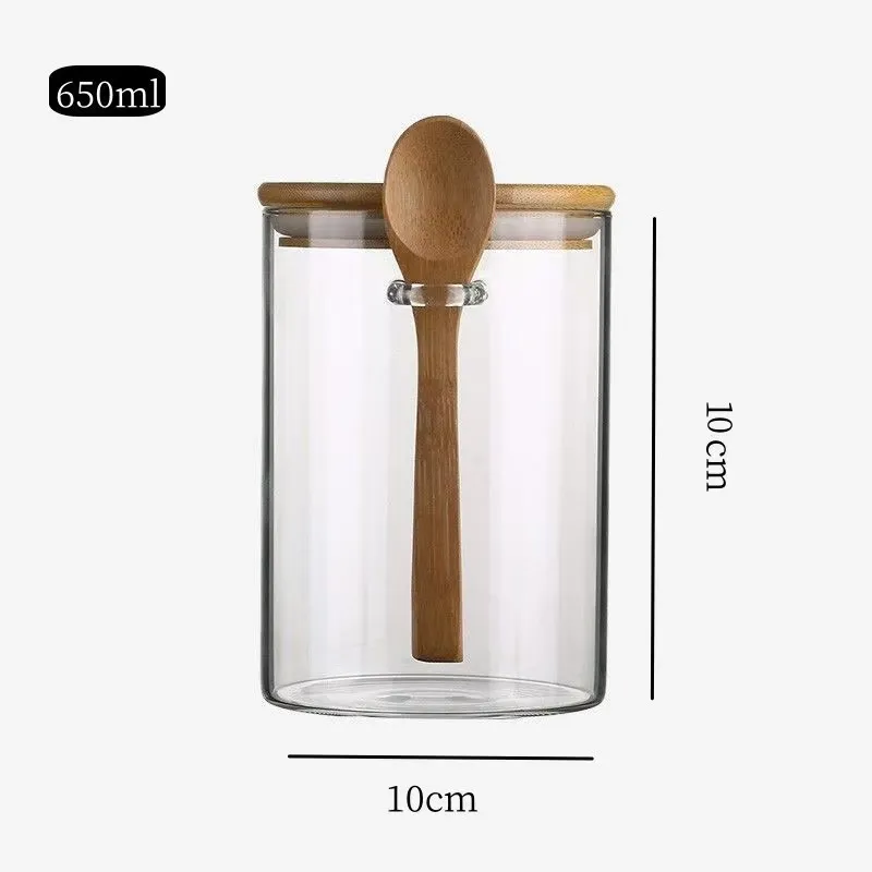 glass spice jars with wooden lids bulk